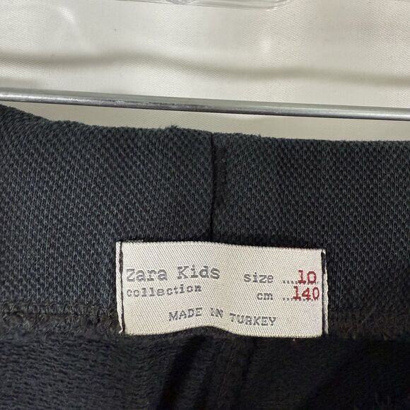 Zara Kids Joggers Boys 10 Black Pull On Drawstring Pockets Textured - Picture 5 of 11